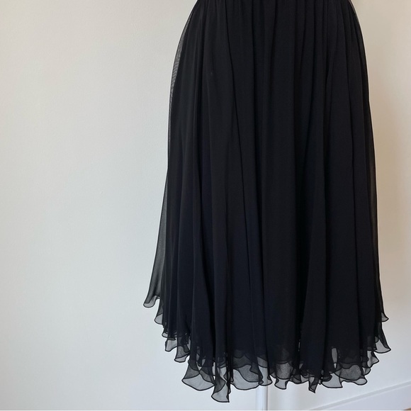 Frank Agostino m Silk Black Sleeveless Front Cut Out Fit Flare Cocktail Dress 4 - Picture 6 of 11